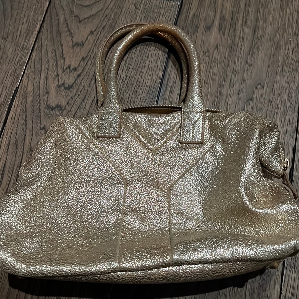 YSL gold top handle bag